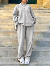 Load image into Gallery viewer, Loose Simple Round Neck Long Sleeve Casual Two-piece Suit