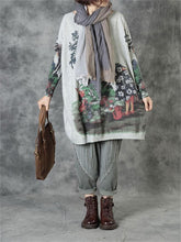 Load image into Gallery viewer, Cute Girl Loose Print Bat Sleeve Women'S Sweater