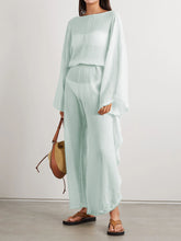 Load image into Gallery viewer, Round Neck Long Sleeve Open Back Casual Jumpsuit