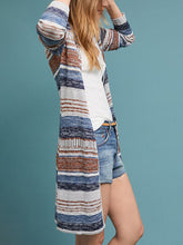 Load image into Gallery viewer, Loose Striped Color Matching Women'S Sweater Coat