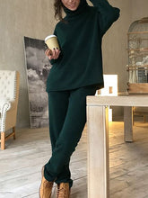 Load image into Gallery viewer, Pure Color High Collar Casual Two-piece Suit