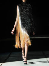 Load image into Gallery viewer, Fringe Elegant Evening Midi Dress