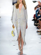 Load image into Gallery viewer, Fashion V-neck Slit Midi Dress