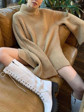 Load image into Gallery viewer, Fashion Loose Casual Knitted Turtleneck Sweater Dress