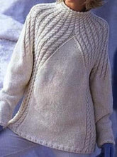 Load image into Gallery viewer, Cotton Blend Long-sleeved Knitted Sweater
