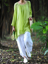 Load image into Gallery viewer, Rural Leisure Cotton And Linen Women'S Two-Piece Suit