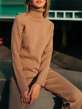 Load image into Gallery viewer, Fashionable Solid Color Casual High-Neck Women'S Knitted Suit