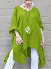 Load image into Gallery viewer, Retro Casual Cotton And Linen Women'S Suit With Irregular Hem