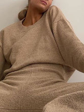 Load image into Gallery viewer, Fashion Casual Solid Color Long Sleeve Round Neck Two-piece Suit