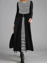 Load image into Gallery viewer, Retro Elegant Striped Long Sleeve Maxi Dress