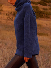 Load image into Gallery viewer, Simple and Comfortable High Neck Long Sleeve Sweater