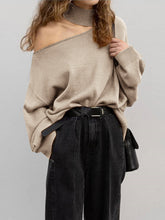 Load image into Gallery viewer, Fashion One-shoulder Long-sleeved Knitted Top