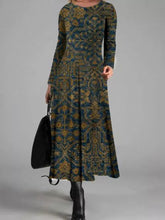 Load image into Gallery viewer, Pastoral Leisure Round Neck Women'S Long Dress