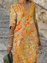 Load image into Gallery viewer, Bohemian Retro Casual Loose Floral Dress