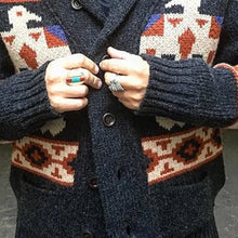 Load image into Gallery viewer, Fashion Button Geometric Casual Single Breasted Sweater