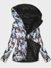 Load image into Gallery viewer, Autumn and Winter Print Hooded Coat Warm Jacket