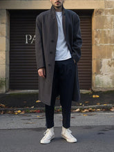 Load image into Gallery viewer, Fashion Casual Stand Collar Solid Color Long Coat