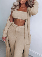 Load image into Gallery viewer, Fashion Long-sleeved Loose Plush Casual Three-piece Suit