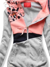 Load image into Gallery viewer, Women'S Warm Contrast Color Pocket Zipper Hoodie