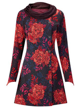 Load image into Gallery viewer, Button Printing Lace Tunic Dress