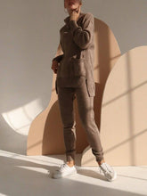 Load image into Gallery viewer, Turtleneck Cashmere Knitted Sweater Pants Suit