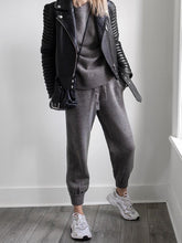 Load image into Gallery viewer, Fashion Solid Color Knitted Pullover Casual Two-piece Suit