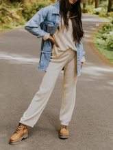 Load image into Gallery viewer, Fashion Solid Color Casual Knitted Two-piece Suit