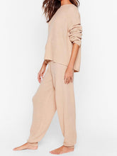 Load image into Gallery viewer, Round Neck Back Bifurcation Knit Suit