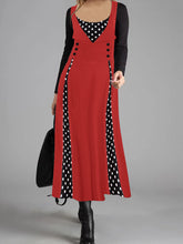 Load image into Gallery viewer, Retro Elegant Polka Dot Long Sleeve Maxi Dress