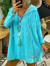 Load image into Gallery viewer, Loose Hooded Lace Thin Sweatshirt Casual Dress