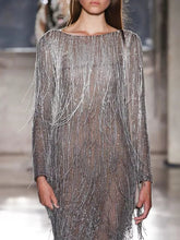 Load image into Gallery viewer, Fashion Fringed Long Sleeve Elegant Dress