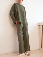 Load image into Gallery viewer, Casual Simple Loose Round Neck Long Sleeve Top Pants Set