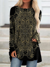 Load image into Gallery viewer, Totem Print Casual Long-Sleeved T-Shirt