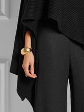 Load image into Gallery viewer, Asymmetric Round Neck Knitted Cape Top