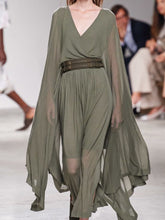 Load image into Gallery viewer, Pure Color Loose V-neck Fashion Dress