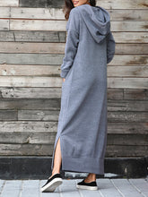 Load image into Gallery viewer, Casual Long-sleeved Maxi Hoodie Dress