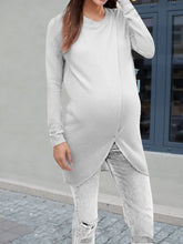 Load image into Gallery viewer, Round Neck Knitted Maternity Two-piece Suit