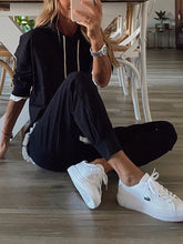 Load image into Gallery viewer, Casual Long-sleeved Hooded Solid Color Two-piece Set