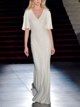 Load image into Gallery viewer, Fashion V-neck Short Sleeve Elegant Evening Dress