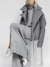 Load image into Gallery viewer, Fashion Solid Color High Collar Casual Long Sleeve Two-piece Suit