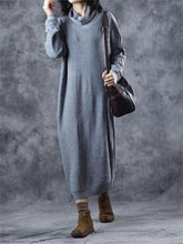 Load image into Gallery viewer, Retro Loose Casual High Neck Women'S Sweater Dress