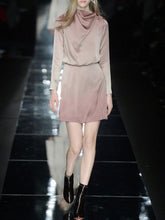 Load image into Gallery viewer, Fashion Long Sleeve Silk Elegant Mini Evening Dress