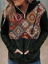 Load image into Gallery viewer, Ladies Ethnic Totem Stitching Printed Hoodie Sweatshirt