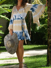 Load image into Gallery viewer, Tie-dyed V-neck Casual Dress