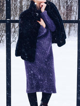 Load image into Gallery viewer, High Neck Solid Color Knitted Maxi Dress