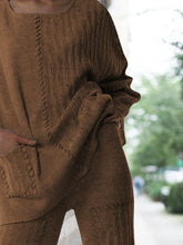 Load image into Gallery viewer, Women's Two-piece Casual Sweater with Contrasting Lines