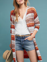 Load image into Gallery viewer, Loose Striped Color Matching Women'S Sweater Coat