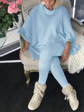 Load image into Gallery viewer, Fashionable Simple Casual Loose Top Pants Knitted Suit