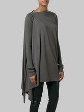 Load image into Gallery viewer, Pure Color Simple Loose Hem Round Neck Top