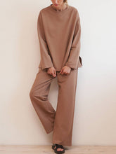Load image into Gallery viewer, Casual Simple Loose Round Neck Long Sleeve Top Pants Set